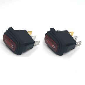 2pcs Waterproof Rocker Toggle Switch On/Off SPST 2 Pin 2 Position Black KCD3 On/Off