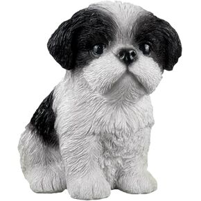 Tzu Ornament 1pc Ornaments Cute Dog Figurine Home Accessories Miniature Animals Outdoor Kid Mini Decor Resin Craft Desktop Decor Creative Desktop Adornment