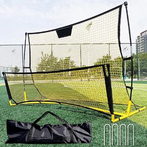 Portable Soccer rebounder,2 in 1 portable soccer training Rebounder Net for volley,pass and soccer training with carrying bag solo soccer training [Single Goal]