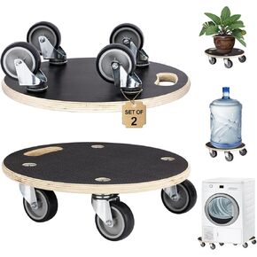 Furniture Movers with Wheels 2 Pack Rectangle Wood Platform Dolly cart 550 Lbs Capacity Heavy Duty Furniture Mover Carrier with 4 Wheels Small Moving Dolly, Heavy Objects Hauling