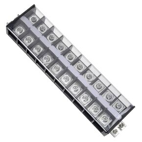 uxcell Barrier Terminal Strip Block 660V 100A Dual Rows 10P DIN Rail Base Screw Connector