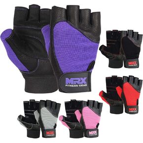 MRX Weight Lifting Gloves Gym Training Bodybuilding Fitness Powerlifting Workout Weightlifting Gloves Genuine Leather for Men & Women