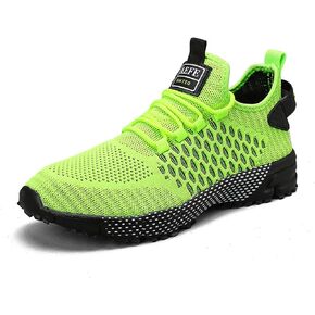 Men's Knitted Mesh Flat Sneakers Slip-On Lace Up Causal Low Top Walking Shoes Outdoor Trainer Comfortable Non-Slip Sport Shoes in Saudi Arabia