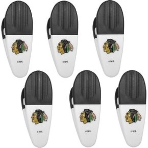Siskiyou Sports NHL Chicago Blackhawks Chip Clip Magnets, 6pk White, One Size