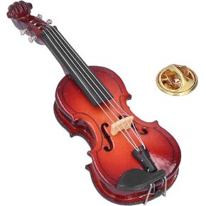 Violin Brooch Musical Instrument Model Pin Violin Lapel Pin Women Brooch Pins Without Barbs Exquisite Craft Ornament Dress Accessories Model Gifts for Women