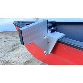 Sidesaddle Canoe Motor Mount for Old Town Canoes (with vinyl gunwales) and Similar Canoes. Most compact canoe motor bracket available! Very strong canoe motor Mount!