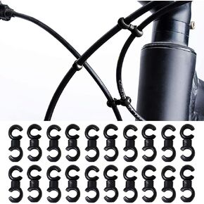 20 Pcs Bicycle Brake Cable S Style Clips Buckle Hose Guide Black Cross Line Clip for Road Bike MTB