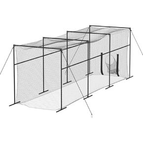 MR 40FT Batting Cage, Baseball Softball Hitting Cage Net and Frame, Heavy Duty Baseball Softball Training Equipment, Framed Batting Cage Complete Package for Hitting and Pitching Practice