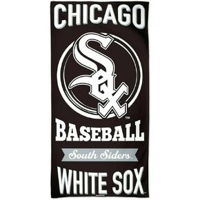 WinCraft Licensed MLB Inside Circle 100% Cotton Beach Towel 60" x 30" (Chicago White Sox)