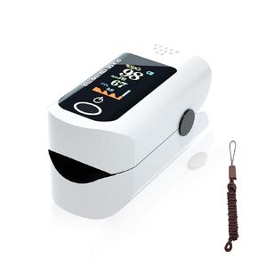 Fingertip Pulse Oximeter, Blood Oxygen Saturation Monitor (SpO2) with Pulse Rate Measurements and Pulse Bar Graph, Portable Digital Reading LED Display, Lanyard Included