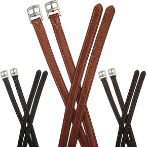 Soft Leather Stirrup Leathers with Stainless Steel Hardware, These 1" Wide Leathers Come with a One-Year Warranty.-Pair