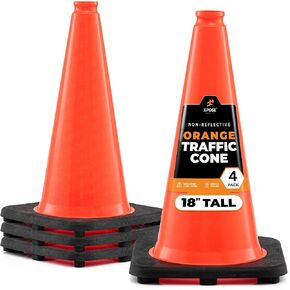 12 Inch Orange Traffic Cones, 24-Pack - Multipurpose PVC Plastic Safety Cone for Parking, Soccer, Caution, Kids and Construction - by Xpose Safety