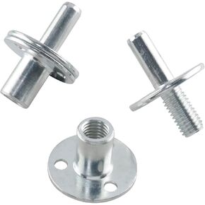 2 Sets Metal M12 Bed Post Connector Screw-in T-Nut Bedpost Connector Furniture Hardware Fittings Nuts