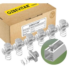 Spring Channel Nut and Bolt - 1/2" x 15/16" for 1-5/8" Strut Channel. Strut Channel Spring Nut 1/2"-13 with Thickened Galvanized Plating (16 Pack)