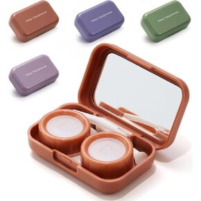 4 قطع حافظة عدسات لاصقة، مجموعة عدسات لاصقة مع مرآة داخلية، خفيفة الوزن، مدمجة، محمولة، مجموعة صندوق عدسات لاصقة للسفر للاستخدام اليومي في الهواء الطلق in Kuwait