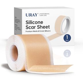 Silicone Scar Tape for Surgical Scars - 59" x 1.5" Roll - Extra Long Scar Sheets for C-Section, Tummy Tuck, Keloid and Surgical Scars - Reusable Medical Grade Silicone Scar