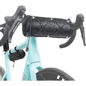 Waterproof Bike Handlebar Bag - 2L Front Frame Roll Pouch with Shoulder Strap, Road Mountain Bicycle Professional Cycling Travel Accessories, Multi-functional Storage, Installable Frame Seat Bags