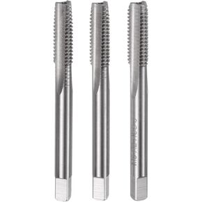uxcell 3pcs Metric Hand Tap Set, M8 x 1.25 Taper/Plug/Bottom Thread Screw Taps, High Speed Steel Hand Threading Tapping Tool Kit