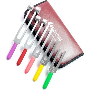 Color Codded Neurological Tuning Fork Set Of 5 Pcs C2048 C1024 C512 C256 C128 Cynamed