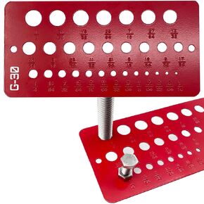 Exceptional Products – G30 Bolt Measuring Gauge – Size Checker for Bolts, Bits & Screws – 30 Thread Sizes ½" to 1/16" by 1/64" for Extreme Precision – Made of Steel – 3"x6" Pocket Size (2)