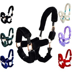 Majestic Ally horse Halter Fleece Set -Full, Set of 09 (Crown, Noseband, Cheeks, Chin, Neck Pieces) and Set of 4 (Crown, Noseband, Cheeks), Multiple Colors