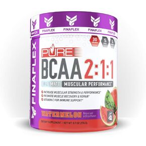 FINAFLEX Pure BCAA 2:1:1، عصير الفاكهة - 9.7 أونصة - يعزز القوة والتعافي والأداء - مع نسبة 2:1:1 من الليوسين والإيسولوسين والفالين + فيتامين C - 30 وجبة