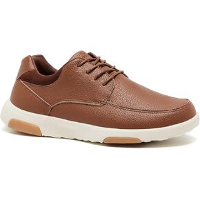 OrthoComfoot Men's Orthopedic Genuine Leather Dress Oxford, Comfortable Plantar Fasciitis Fashion Sneakers with Arch Support, Casual Walking Shoes for Foot and Heel Pain Relief