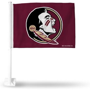 Rico Industries NCAA Florida State Seminoles Standard Double Sided Double Sided Car Flag - 16" x 19" - Strong Pole that Hooks Onto Car/Truck/Automobile
