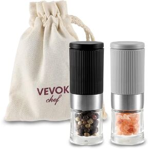 Mini Salt and Pepper Grinder Set, Small Tiny Adjustable Coarseness Ceramic Salt Grinder with Funnel and Bag Portable Handy Spice Pepper Mill Shaker For Outdoor Party Lunch Bag Kitchen