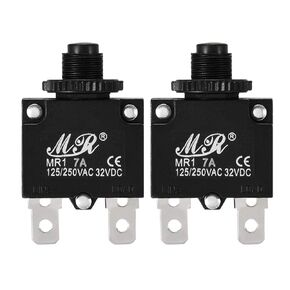 uxcell 2Pcs Thermal Overload Protector AC 125/250V 7A Push Button Reset Circuit Breaker