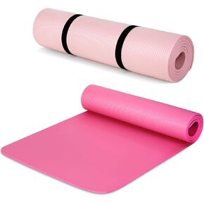 Woanger 2 Pack Thick Yoga Mat for Home Workout 3/8 Inch Exercise Mat with Strap Non Slip Yoga Mat for Women Men