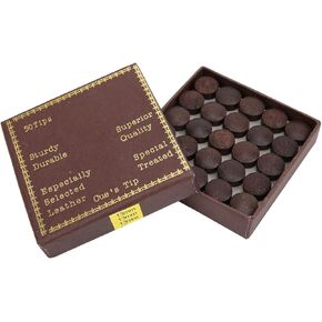 SUNGOOYUE 13 mm Billiard Pool Cue Stick Tips, 50Pcs Cowhide Material Brown Red Cue Tips in One Box Pool Sticks Accessories for Pool & Snooker