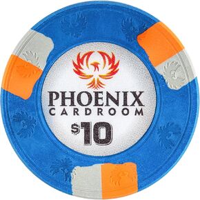 Brybelly Phoenix Real Clay 10-gram Poker Chips (50-Pack) - Ultra Premium Casino Style Poker Chips