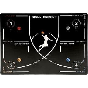 Basketball Footstep Training Mat,Basketball Train mat，Non-Slip Regular Training System Blanket, Dribble Silent Sports Auxiliary Props,Training Pace Ball Control Player Equipment (120cm*86cm*0.3cm)