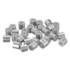 uxcell Aluminum Crimping Loop Sleeve 3.4mm ID Round for 3/32" - 1/8" Wire Rope Pack of 30