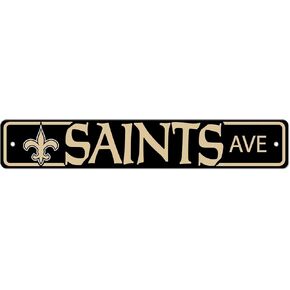 FANMATS NFL - New Orleans Saints Team Color Street Sign Décor 4in. X 24in. Lightweight