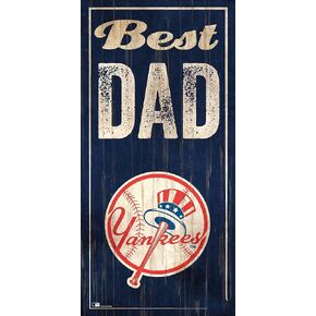 MLB New York Yankees Unisex New York Yankees Best Dad Sign, Team Color, 6 x 12