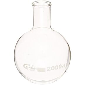 United Scientific™ FG4260-2000 Borosilicate Glass Round Bottom Boiling Flask | 2000mL (2L) Capacity | Designed for use in The Laboratory, Classroom, or Home