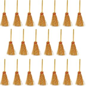 20 Pcs Mini Straw Brooms Decorative Artificial Miniature Broom Ornament Figurines for DIY Crafts Halloween Witch Craft in Saudi Arabia