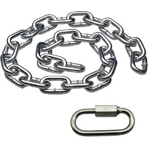 Stainless Short Chain Links 0.1"X 5.9" Quick Lock Loops,Come with M3.5 Locking Carabiner Connectors for Repairing and Linking,5PCS Chains and 5PCS Detachable Links