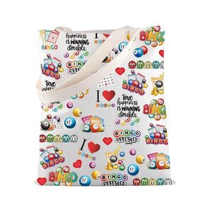 MBMSO Funny Bingo Tote Bag Bingo Lover Gifts Bingo Shoulder Bag Bingo Players Gift Bingo Game Shopping Bag Bingo Gambler Gift (Bingo TB-black)