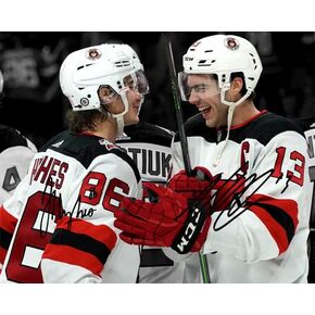 Ikonic Fotohaus Jack Hughes Nico Hischier Signed Photo Autograph Print Wall Art Home Decor