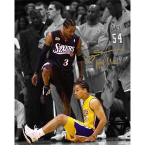 Ikonic Fotohaus Allen Iverson Step Over Tyronn Lue Signed Photo Autograph Print Wall Art Home Decor
