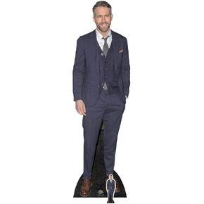 STAR CUTOUTS CS704 المشاهير Standee Ryan Reynolds Lifesize Cardboard Cutout Smart Casual Suit Cut Out 188 سم، 188 × 55 × 188 سم، متعدد الألوان in Kuwait
