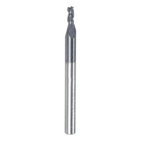 uxcell Carbide Square End Mill, 5/64" Diameter TiAlN Coated 3 Flutes Milling Bit Cutter, for Hardened Steel Stainless Steel Alloy Metal, 1/8" Shank 7/32" Cut Length 1-1/2" Long HRC55