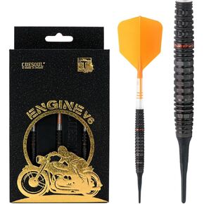 CUESOUL ENGINE 18/19/20/21g Soft Tip 90% Tungsten Dart Set with Oil Paint Finished and Unifying ROST T19 CARBON Flight