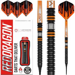 RED DRAGON Amberjack Pro Softip Series Premium Tungsten Darts Set with Flights and Stems