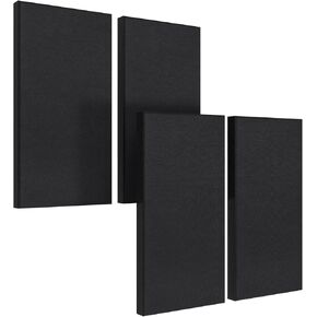 UMIACOUSTICS 4 PCS Acoustic Wall Panels, 2“ Thick 23.6" x 11.8" Fiberglass Recording Studio Acoustical Treatments Panels, Self-adhesive Sound Absorbing Panels for Studios, Office, Home Theater. Beige