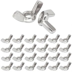 36Pcs M6 Butterfly nut 304 Stainless Steel Hand nut M6 Wing nut Wing Nuts