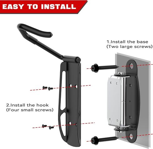 حامل دراجة دوار Ultrawall مع تصميم 3 أوضاع قابلة للقفل ونظام حمل مزدوج، وخطافات تخزين عمودية للدراجة، وشماعة دراجة مثبتة على الحائط للمرآب (عبوتان) in Kuwait